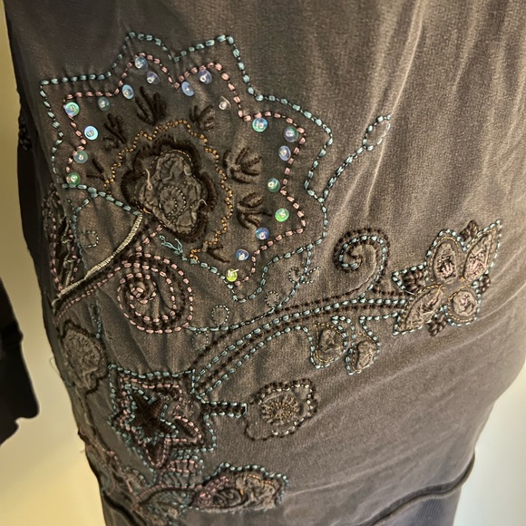 Vertigo Paris Grey embellished sweatshirt Large worn once hoodie - Picture 10 of 12